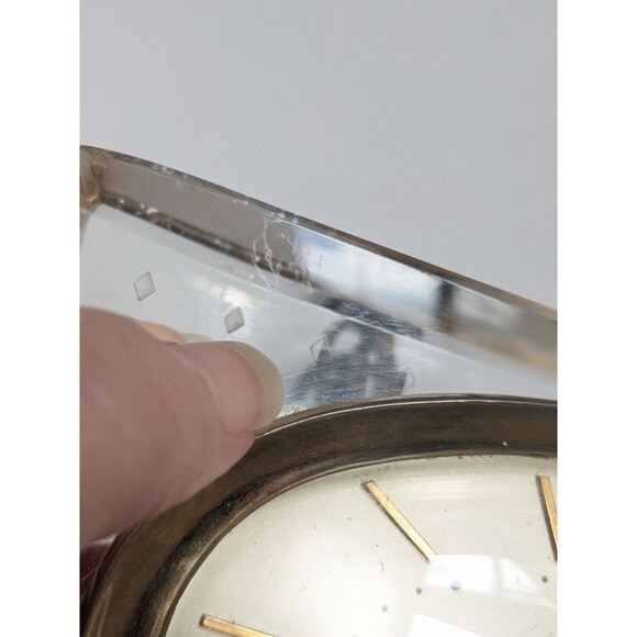 Vintage Sunbeam Lucite Bedside Clock Model B008 Hollywood Regency Glam Gold - Picture 16 of 16
